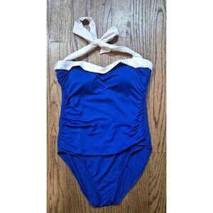 Ralph Lauren Haulter Ruched Slimming Bathingsuit Swimsuit Women's Size 12
